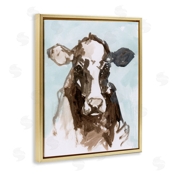 Stupell Industries Casa Cartissi | Abstract Cow On Blue