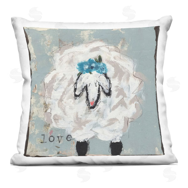 stupell industries Cassandra Cushman | Love Is Kind Sheep Printed Throw Pillow