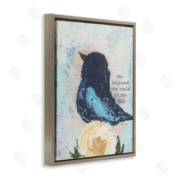 Stupell Industries Cassandra Cushman | She Believed Uplifting Bird