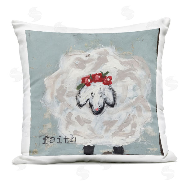 Stupell Industries Cassandra Cushman | Uplifting Faith Sheep Printed Throw Pillow