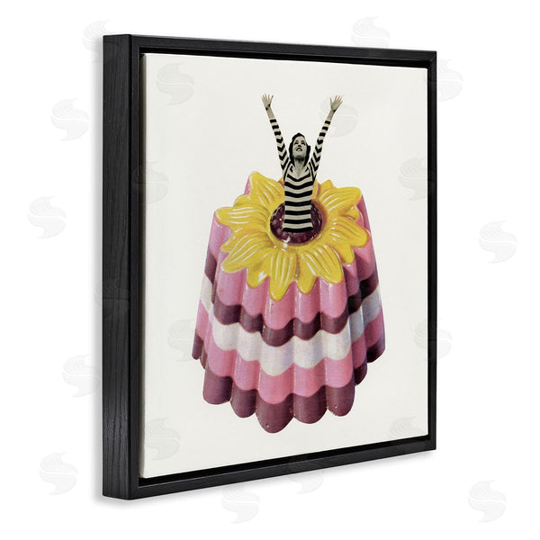 Stupell Industries Cassia Beck | Abstract Fashion Female Blancmange Custard Dessert Stripes Wall Art
