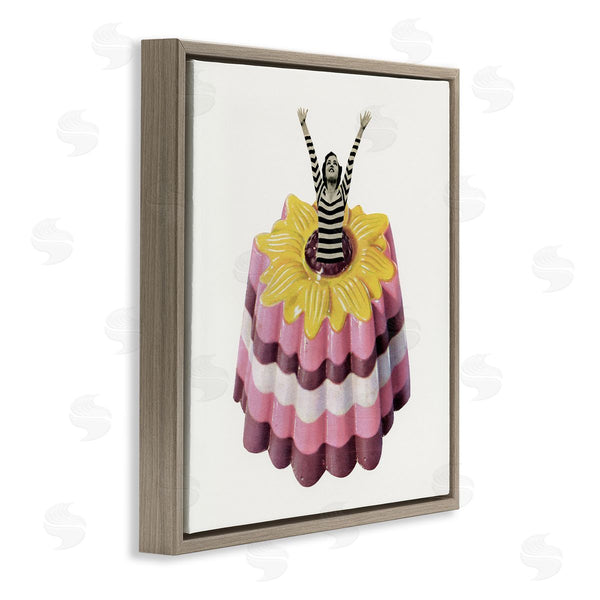Stupell Industries Cassia Beck | Abstract Fashion Female Blancmange Custard Dessert Stripes Wall Art