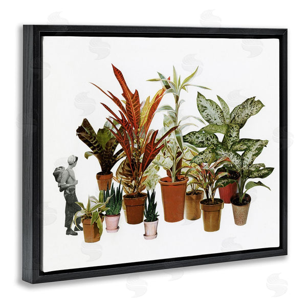 Stupell Industries Cassia Beck | Varied Terracotta Potted House Plants Floral Person Collage Wall Art