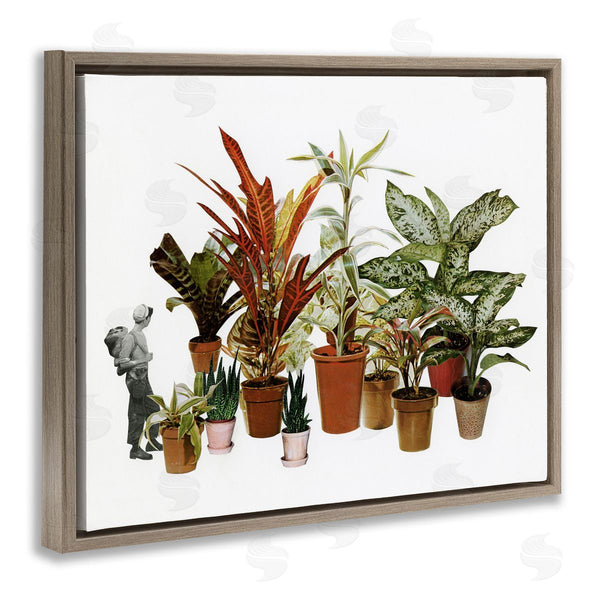 Stupell Industries Cassia Beck | Varied Terracotta Potted House Plants Floral Person Collage Wall Art