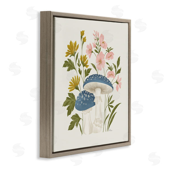 Stupell Industries Cat Thurman Designs | Blue Mushrooms & Wildflowers