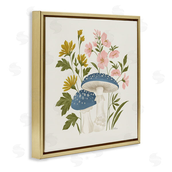 Stupell Industries Cat Thurman Designs | Blue Mushrooms & Wildflowers