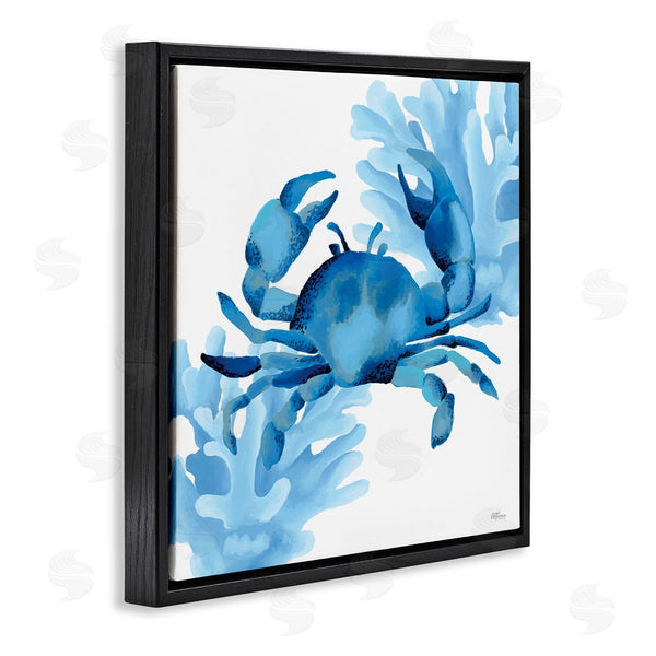 Stupell Industries Cat Thurman Designs | Blue Tone Crab & Coral