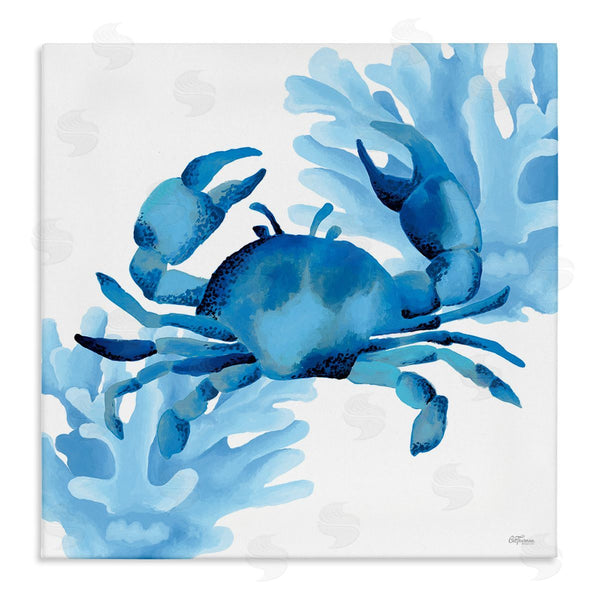 stupell industries Cat Thurman Designs | Blue Tone Crab & Coral
