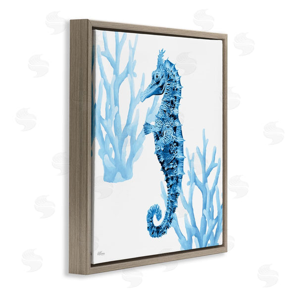 Stupell Industries Cat Thurman Designs | Blue Tone Seahorse & Coral