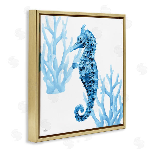 Stupell Industries Cat Thurman Designs | Blue Tone Seahorse & Coral