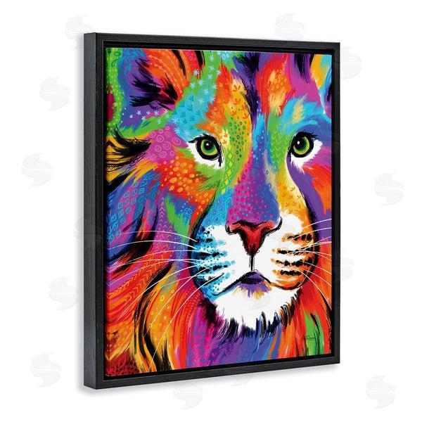 Stupell Industries Cat Thurman Designs | Bold Hued Lion Portrait Wall Art