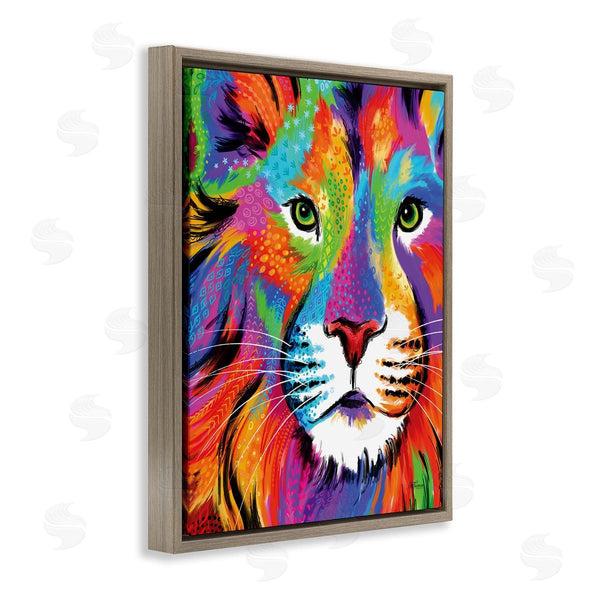Stupell Industries Cat Thurman Designs | Bold Hued Lion Portrait Wall Art