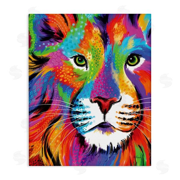 stupell industries Cat Thurman Designs | Bold Hued Lion Portrait Wall Art