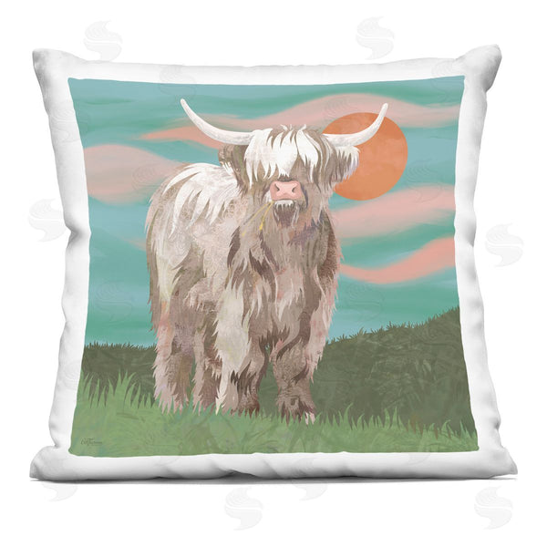 stupell industries Cat Thurman Designs | Cattle on Western Ranch Printed Throw Pillow