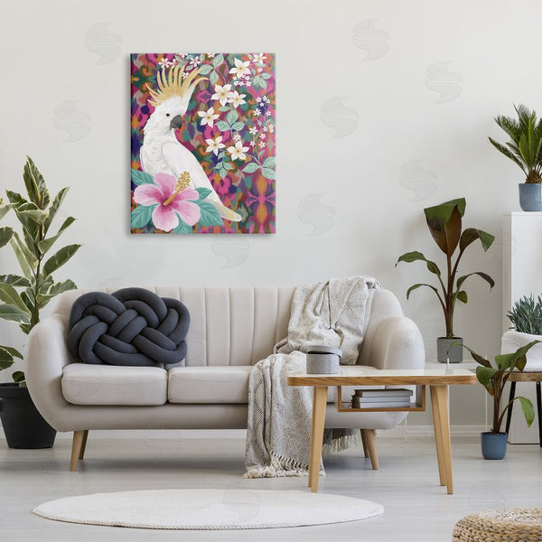 Stupell Industries Cat Thurman Designs | Cockatoo With Floral Hibiscus Wall Art