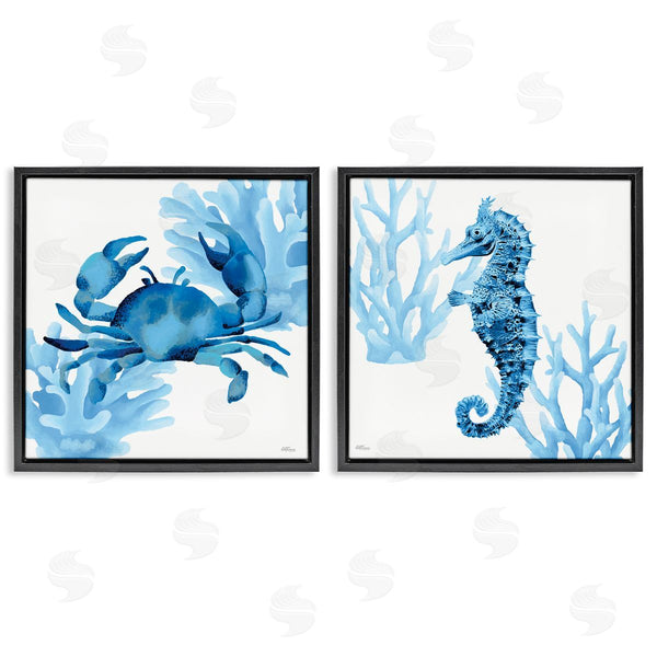 Stupell Industries Cat Thurman Designs | Crab & Seahorse Abstractions