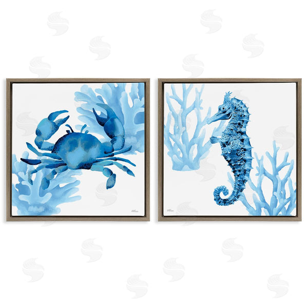 Stupell Industries Cat Thurman Designs | Crab & Seahorse Abstractions