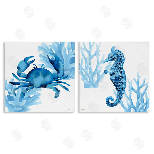 stupell industries Cat Thurman Designs | Crab & Seahorse Abstractions