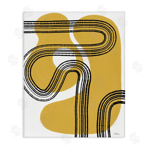 stupell industries Cat Thurman Designs | Curved Stripes on Shapes Wall Art