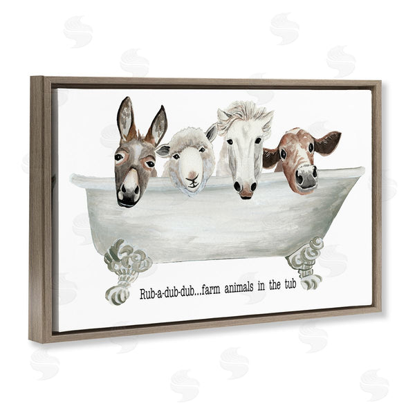 Stupell Industries Cat Thurman Designs | Farm Animals Tub Wall Art