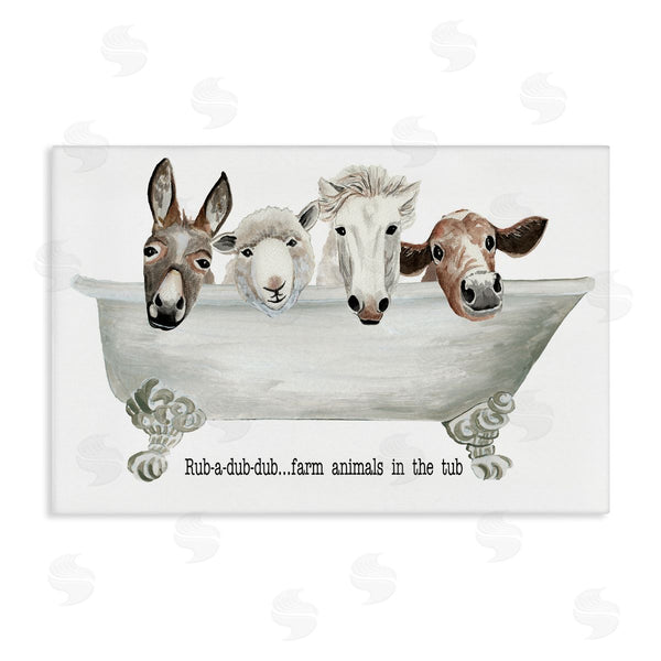 stupell industries Cat Thurman Designs | Farm Animals Tub Wall Art
