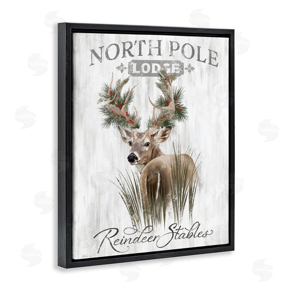 Stupell Industries Cat Thurman Designs | Festive Winter Reindeer Lodge