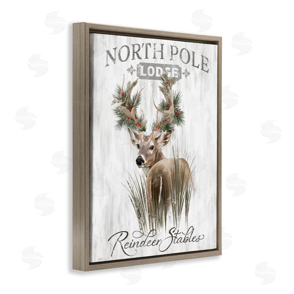 Stupell Industries Cat Thurman Designs | Festive Winter Reindeer Lodge