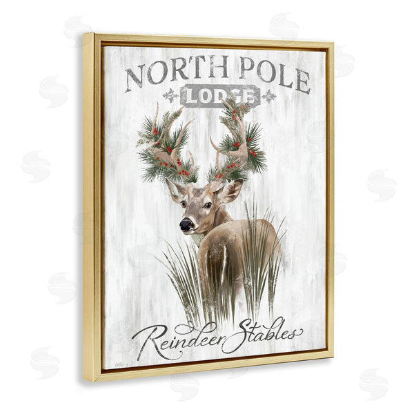 Stupell Industries Cat Thurman Designs | Festive Winter Reindeer Lodge