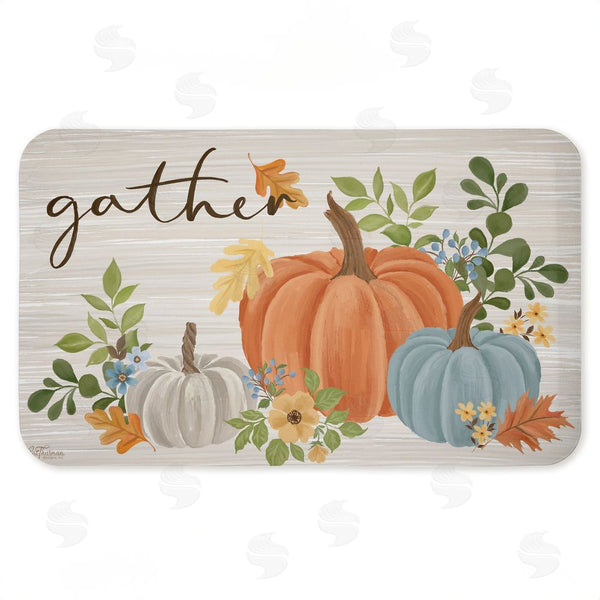 stupell industries Cat Thurman Designs | Gather Welcome Autumn Pumpkins Anti-Fatigue Mat