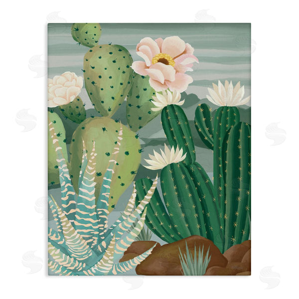 stupell industries Cat Thurman Designs | Green and Bloom Cacti Wall Art