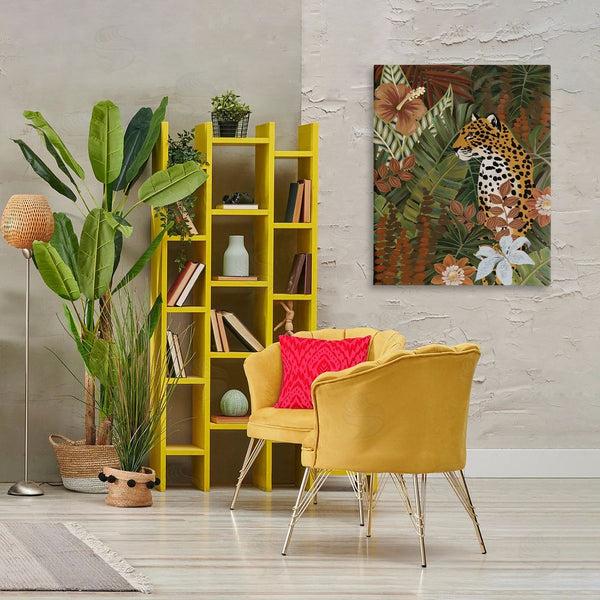 Stupell Industries Cat Thurman Designs | Hibiscus Jungle Leopard Wall Art