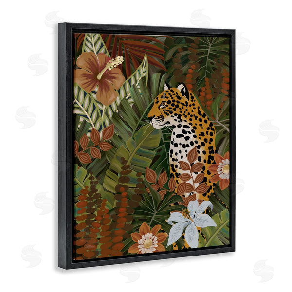 Stupell Industries Cat Thurman Designs | Hibiscus Jungle Leopard Wall Art