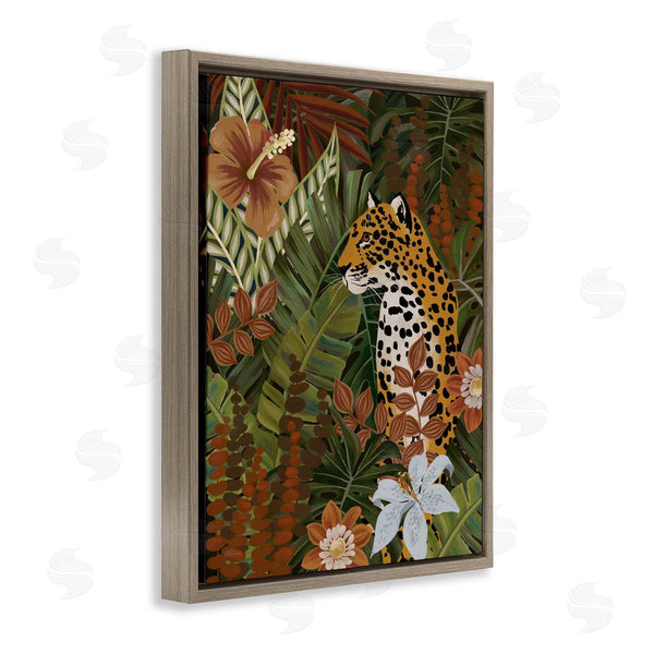 Stupell Industries Cat Thurman Designs | Hibiscus Jungle Leopard Wall Art