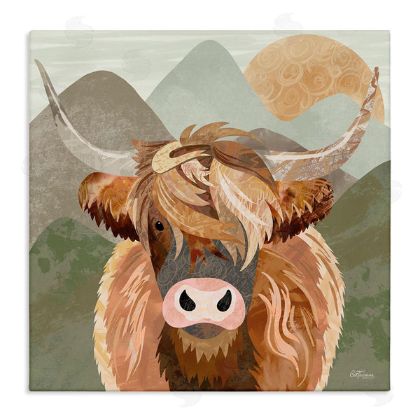 stupell industries Cat Thurman Designs | Highland Cattle Landscape Wall Art