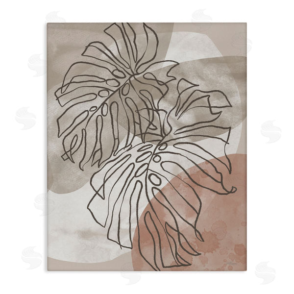 stupell industries Cat Thurman Designs | Leaf Outlines in Earth Tones Wall Art