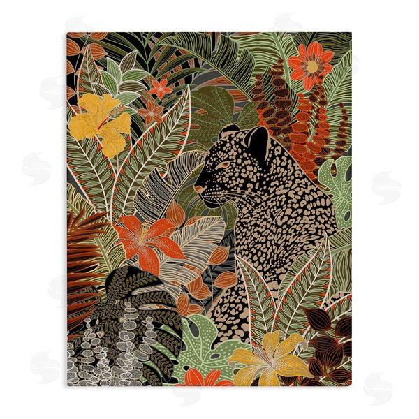stupell industries Cat Thurman Designs | Leopard in Jungle Pattern