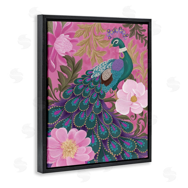 Stupell Industries Cat Thurman Designs | Peacock And Pink Blossoms