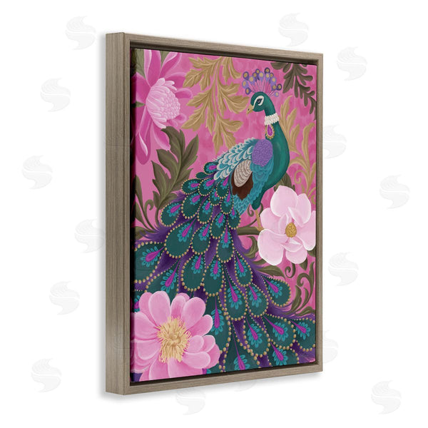 Stupell Industries Cat Thurman Designs | Peacock And Pink Blossoms