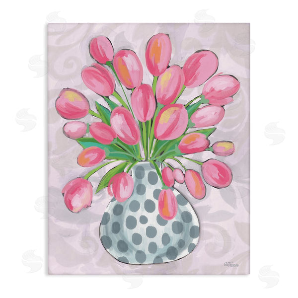 stupell industries Cat Thurman Designs | Round Pink Tulips Wall Art