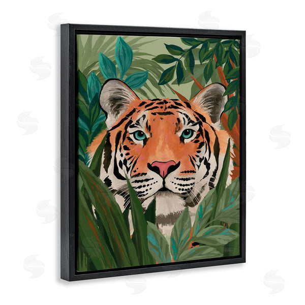 Stupell Industries Cat Thurman Designs | Tiger Peeking In Leaves Wall Art