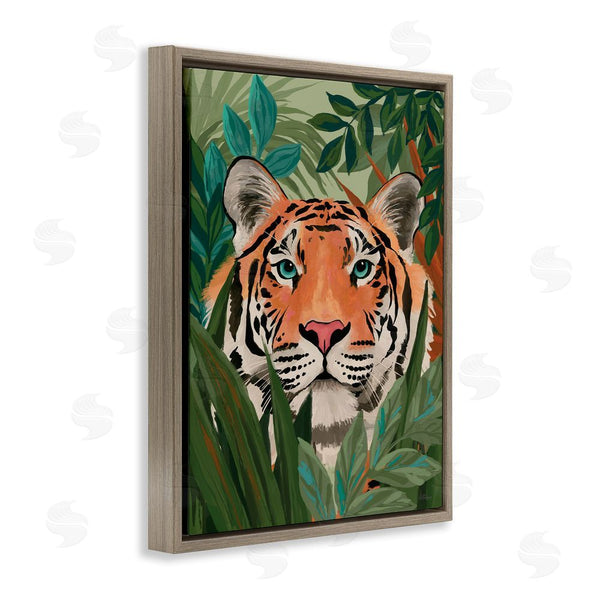 Stupell Industries Cat Thurman Designs | Tiger Peeking In Leaves Wall Art