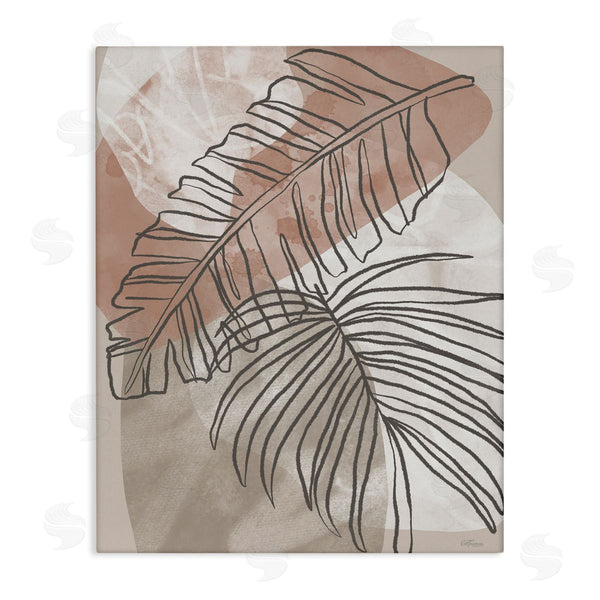 stupell industries Cat Thurman Designs | Tropical Earth Tone Leaves