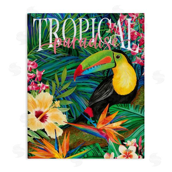 stupell industries Cat Thurman Designs | Tropical Paradise Toucan Wall Art