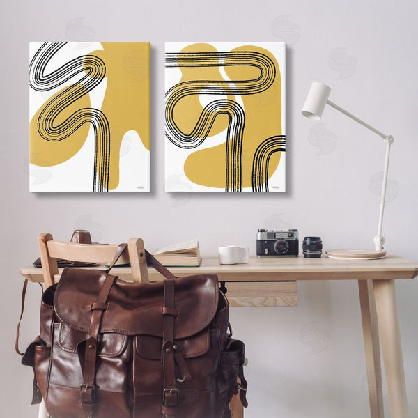 Stupell Industries Cat Thurman Designs | Wavy Lines Over Shapes Wall Art