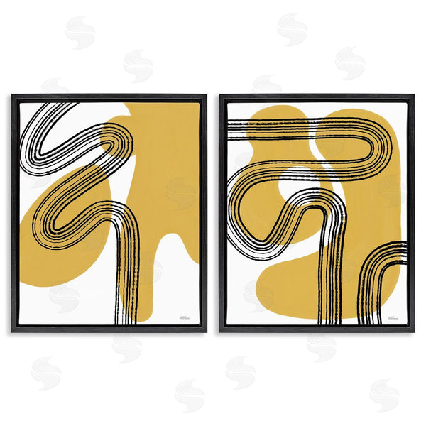 Stupell Industries Cat Thurman Designs | Wavy Lines Over Shapes Wall Art