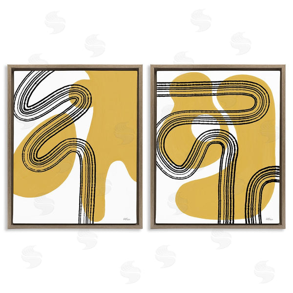Stupell Industries Cat Thurman Designs | Wavy Lines Over Shapes Wall Art