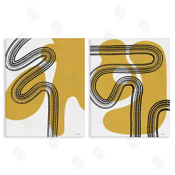 stupell industries Cat Thurman Designs | Wavy Lines Over Shapes Wall Art
