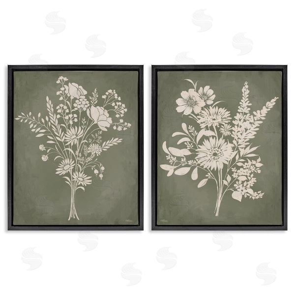 Stupell Industries Cat Thurman Designs | Wildflower Silhouettes On Green