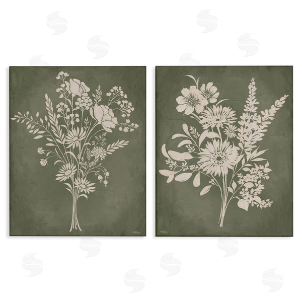 stupell industries Cat Thurman Designs | Wildflower Silhouettes on Green