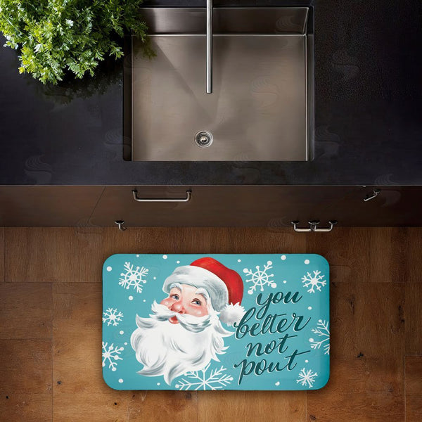 Stupell Industries Caverly Smith | Better Not Pout Antique Santa Anti-Fatigue Mat
